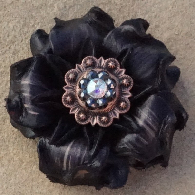 Black Gardenia Leather Flowers - 1