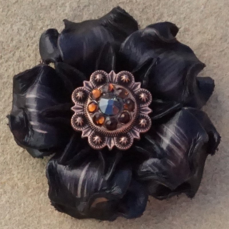 Black Gardenia Leather Flowers - 1