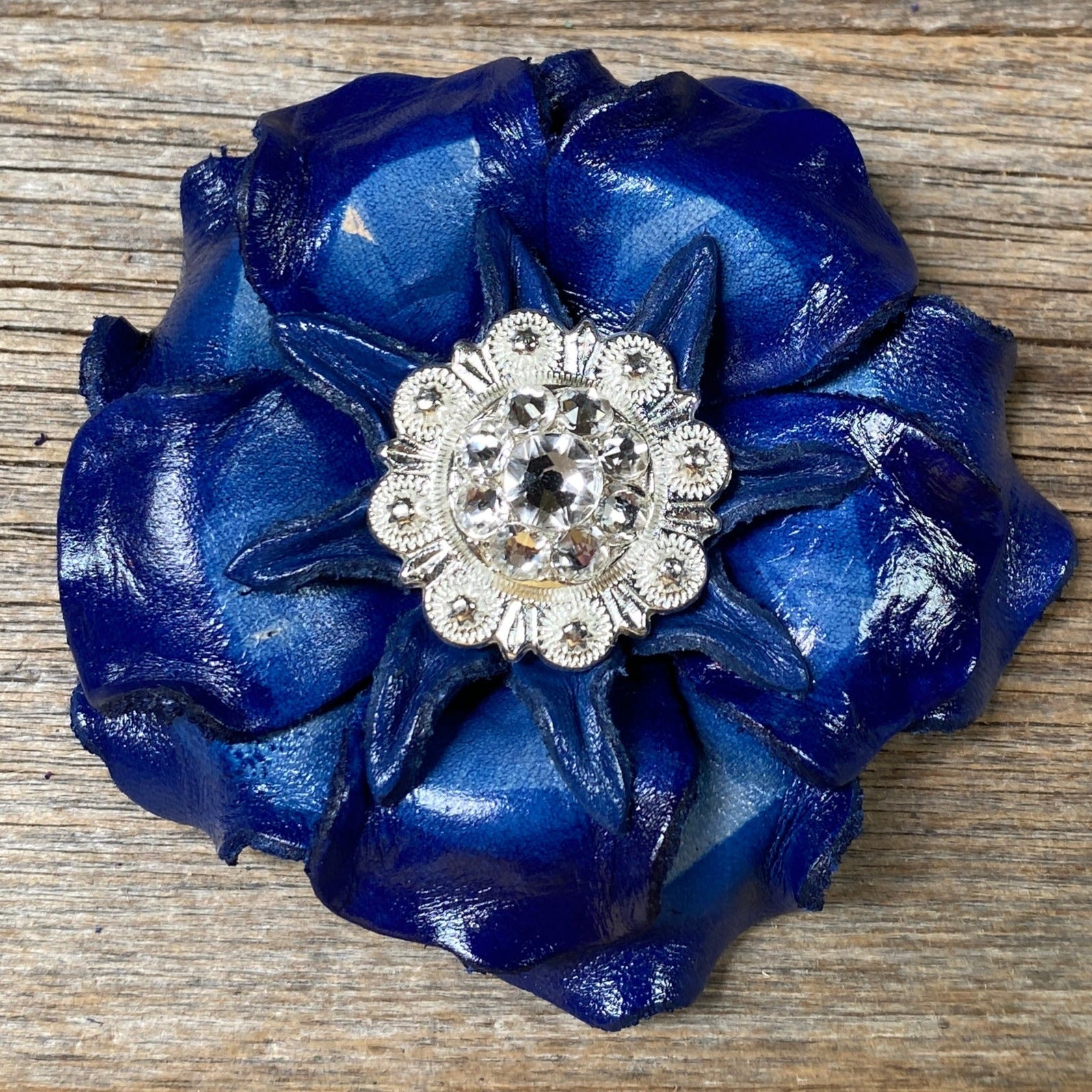 Blue Gardenia Leather Flowers - 1