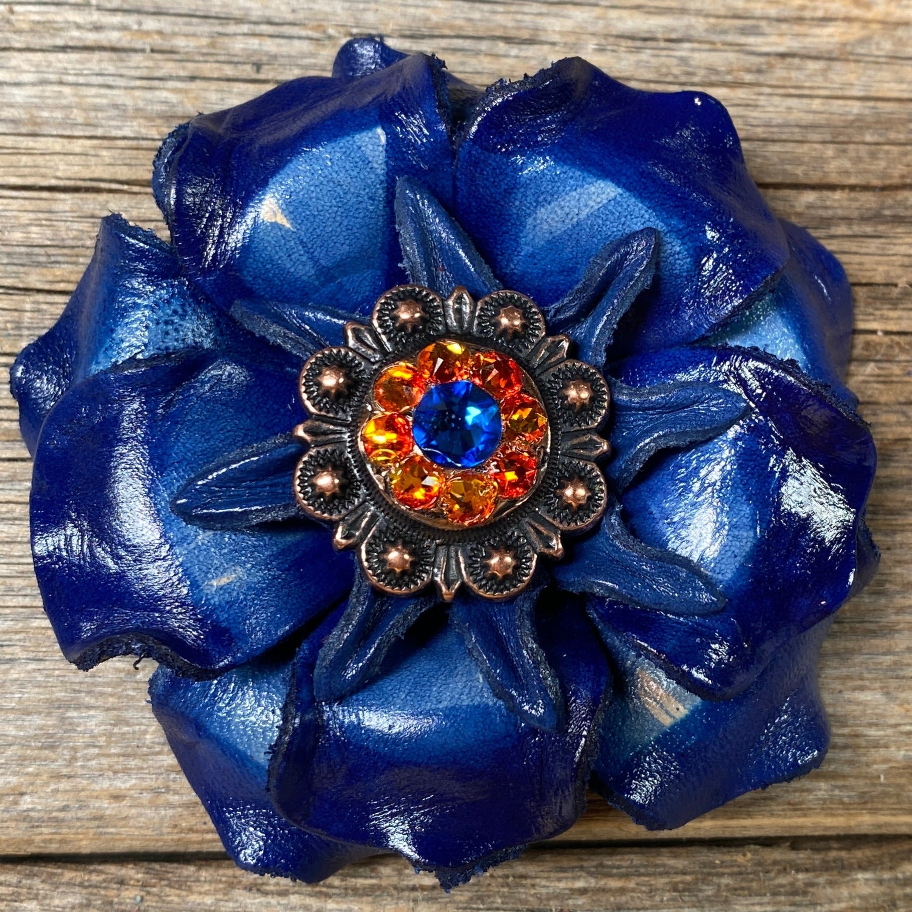 Blue Gardenia Leather Flowers - 1