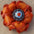 Orange Gardenia Leather Flowers - 1" Crystal Conchos - Options
