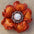 Orange Gardenia Leather Flowers - 1" Crystal Conchos - Options