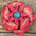 Hand Painted Leather Flowers - Gardenias - Round Turquoise Cabochons
