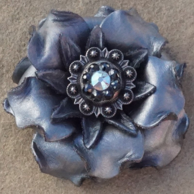 Silver Gardenia Leather Flowers - 1