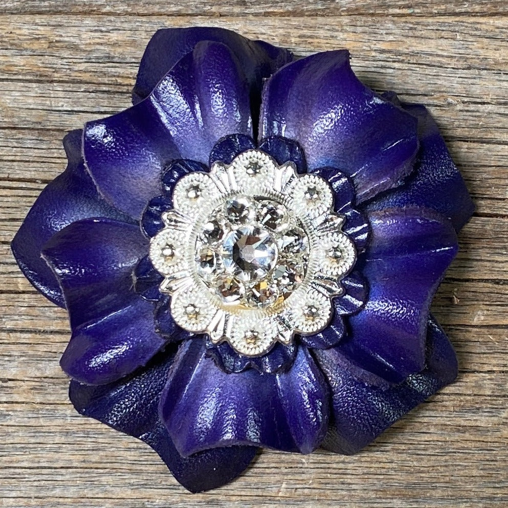 Blue Carnations Leather Flowers - 1