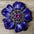 Blue Carnations Leather Flowers - 1" Crystal Conchos - Options