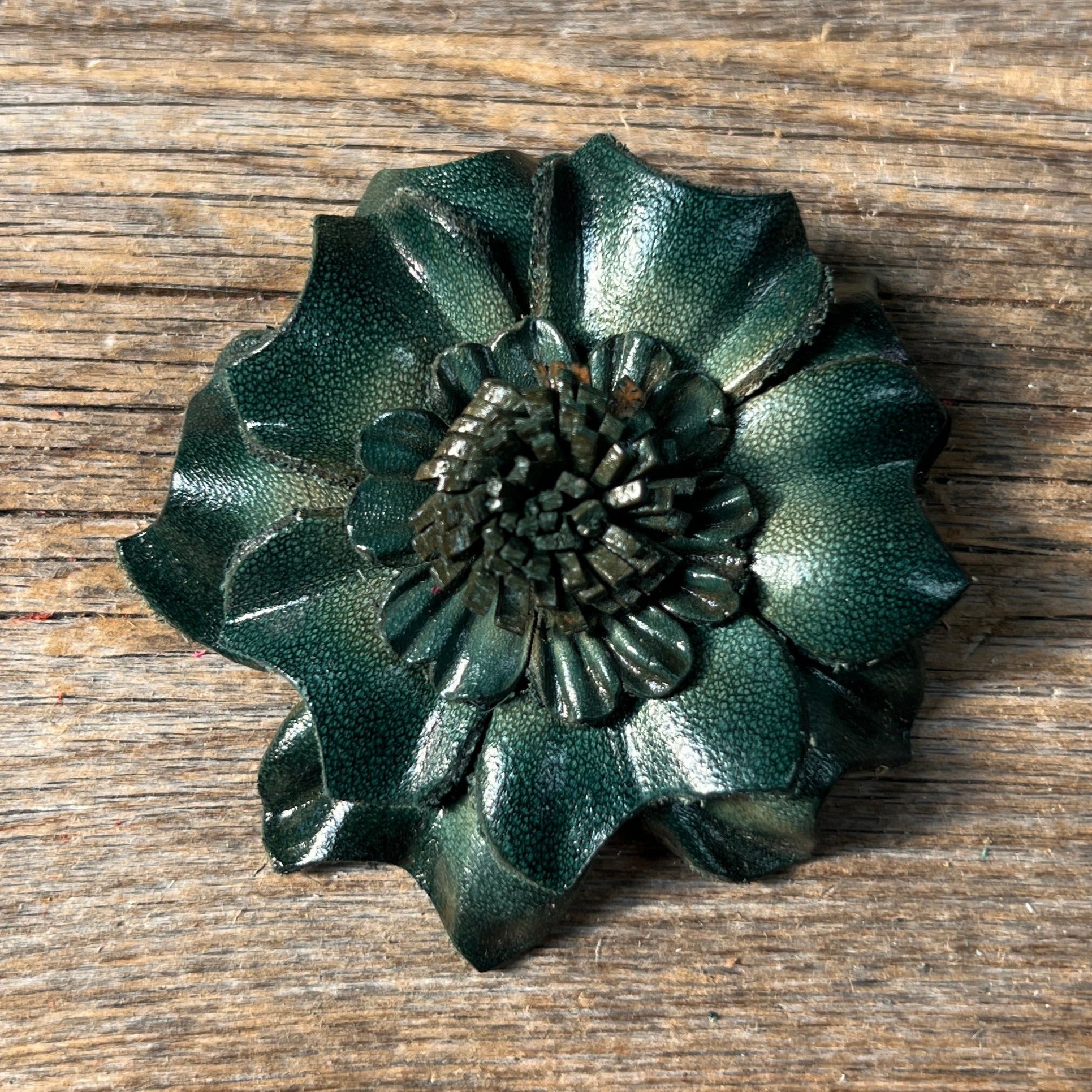Green Carnation Leather Flower
