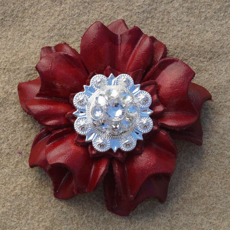 Red Carnations Leather Flowers - 1