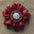 Red Carnations Leather Flowers - 1" Crystal Conchos - Options