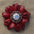 Red Carnations Leather Flowers - 1" Crystal Conchos - Options