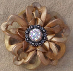 Gold Lotus Leather Flowers - 1" Crystal Conchos - Options