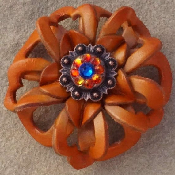 Orange Lotus Leather Flowers - 1