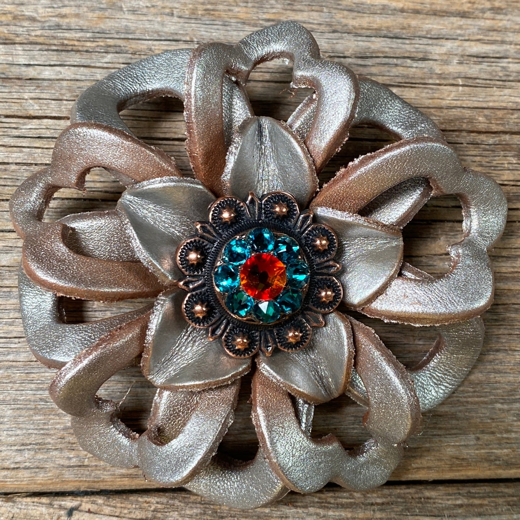 Silver Lotus Leather Flowers - 1
