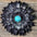 Hand Painted Leather Flowers - Daisies - Round Turquoise Cabochons