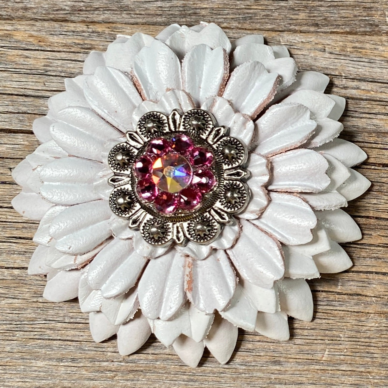 White Daisy Leather Flowers - 1