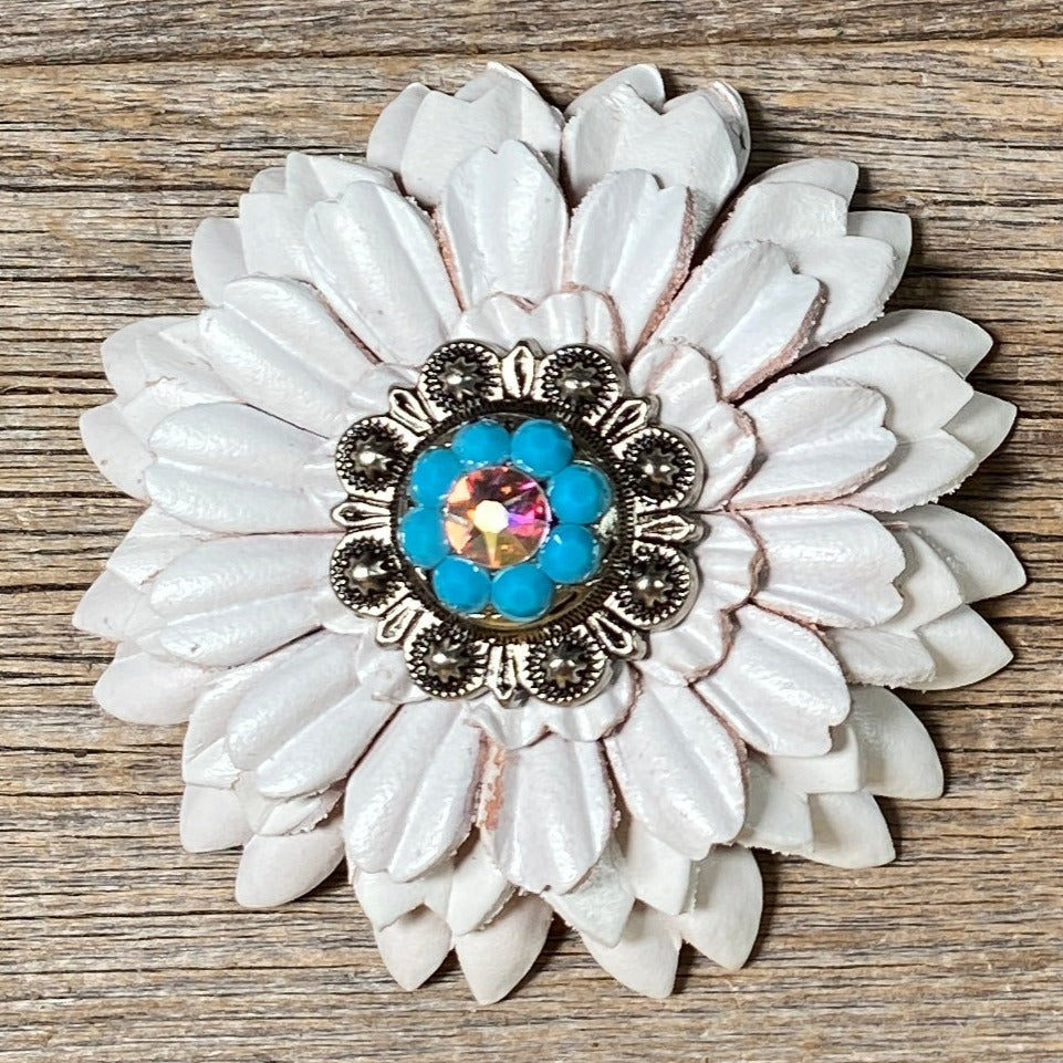 White Daisy Leather Flowers - 1