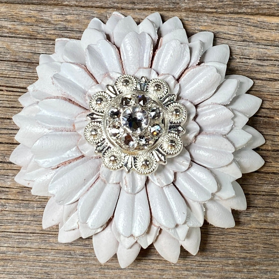 White Daisy Leather Flowers - 1