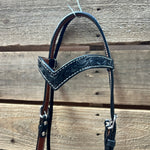 Black Floral V-Brow Black Loping Hackamore #LHK027