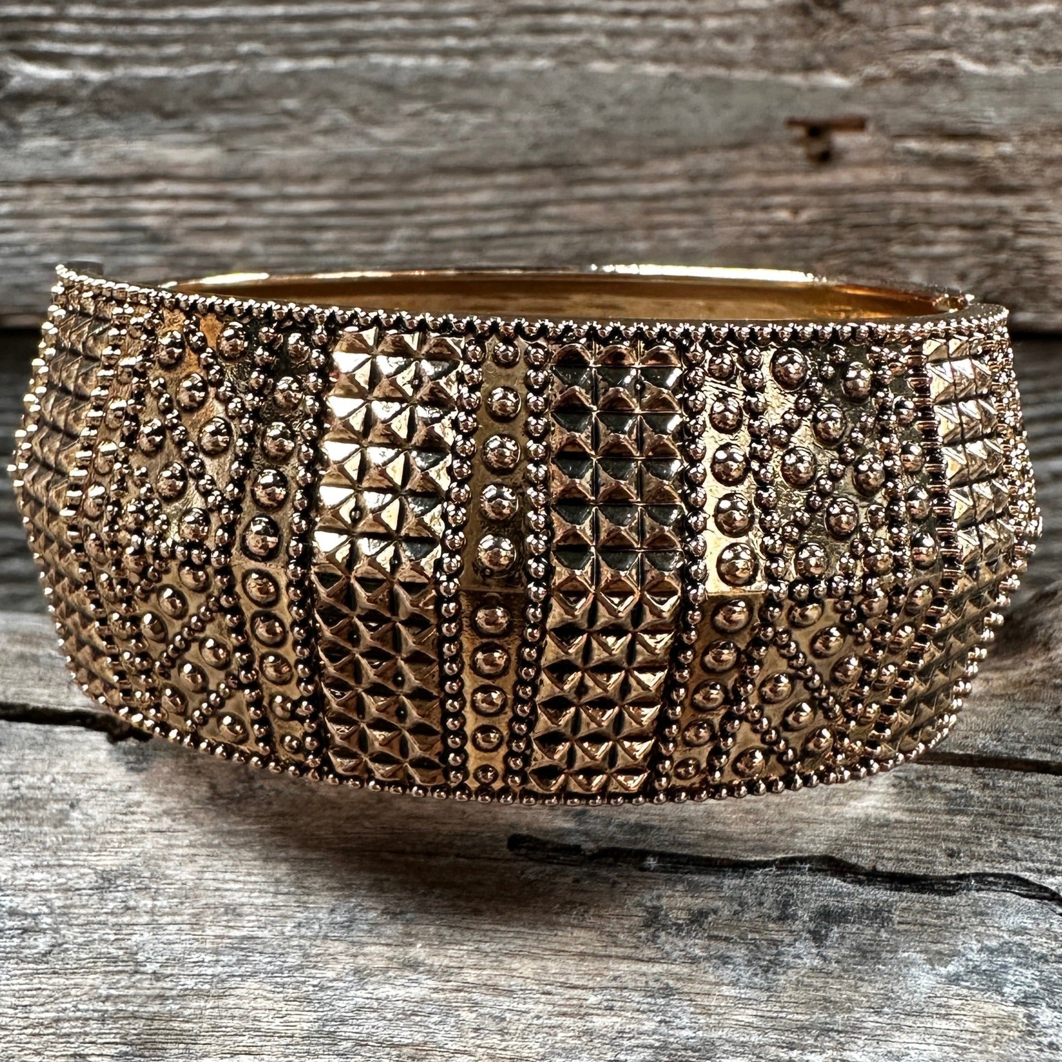 Gold Dots and Studded Fashion Cuff XI143