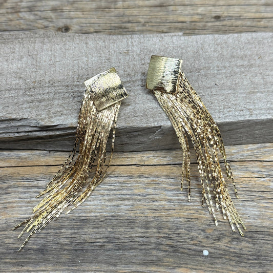 Gold Brushed Diamond NRF Fashion Earrings- Rodeo Drive Conchos 