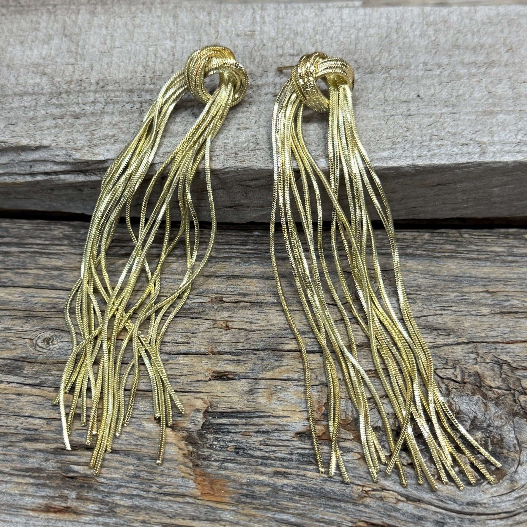 Gold Knot Western Fashion Earrings Rodeo Drive Conchos