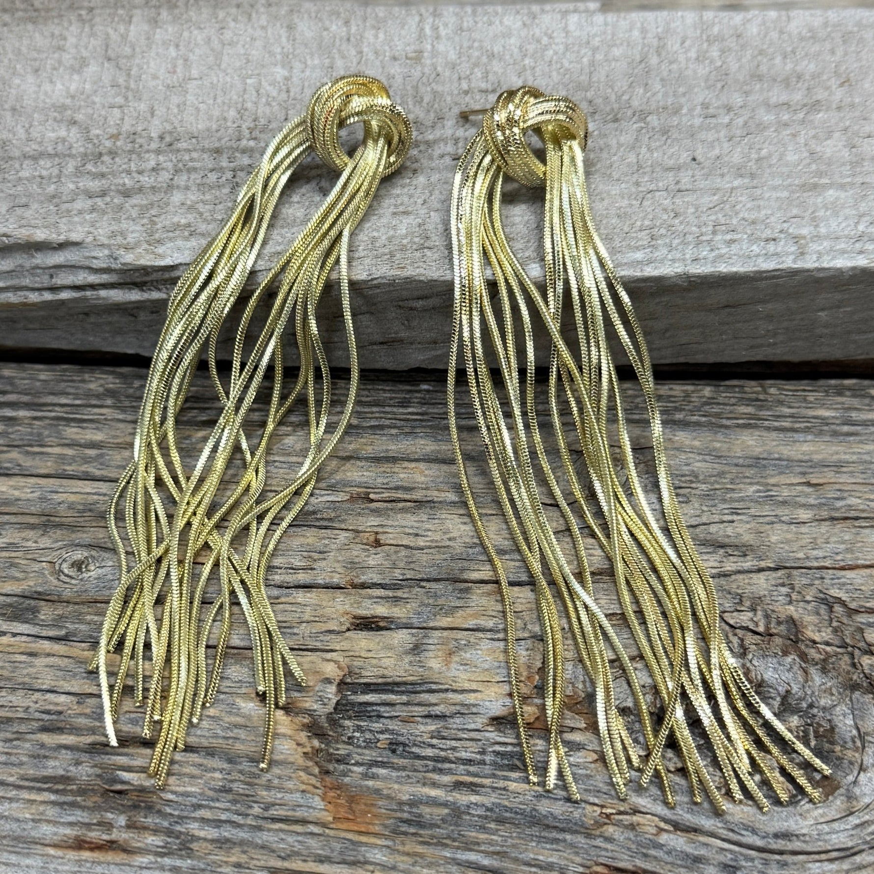 Gold Knot Western Fashion Earrings Rodeo Drive Conchos