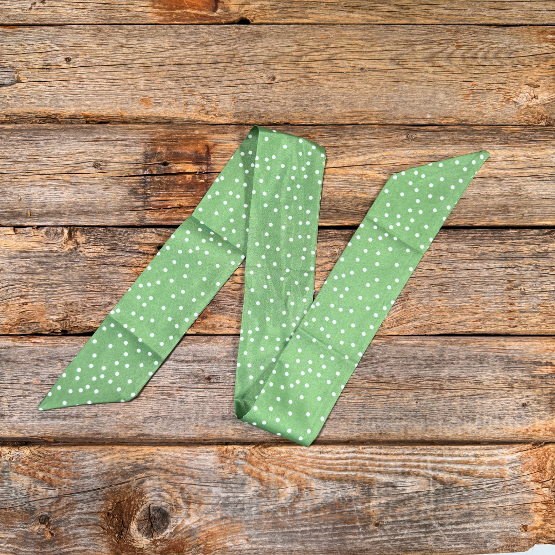 Green and white polka dots Western_Wild_Rag_Scarf_for_Cowgirls_Rodeo_Drive_Conchos 