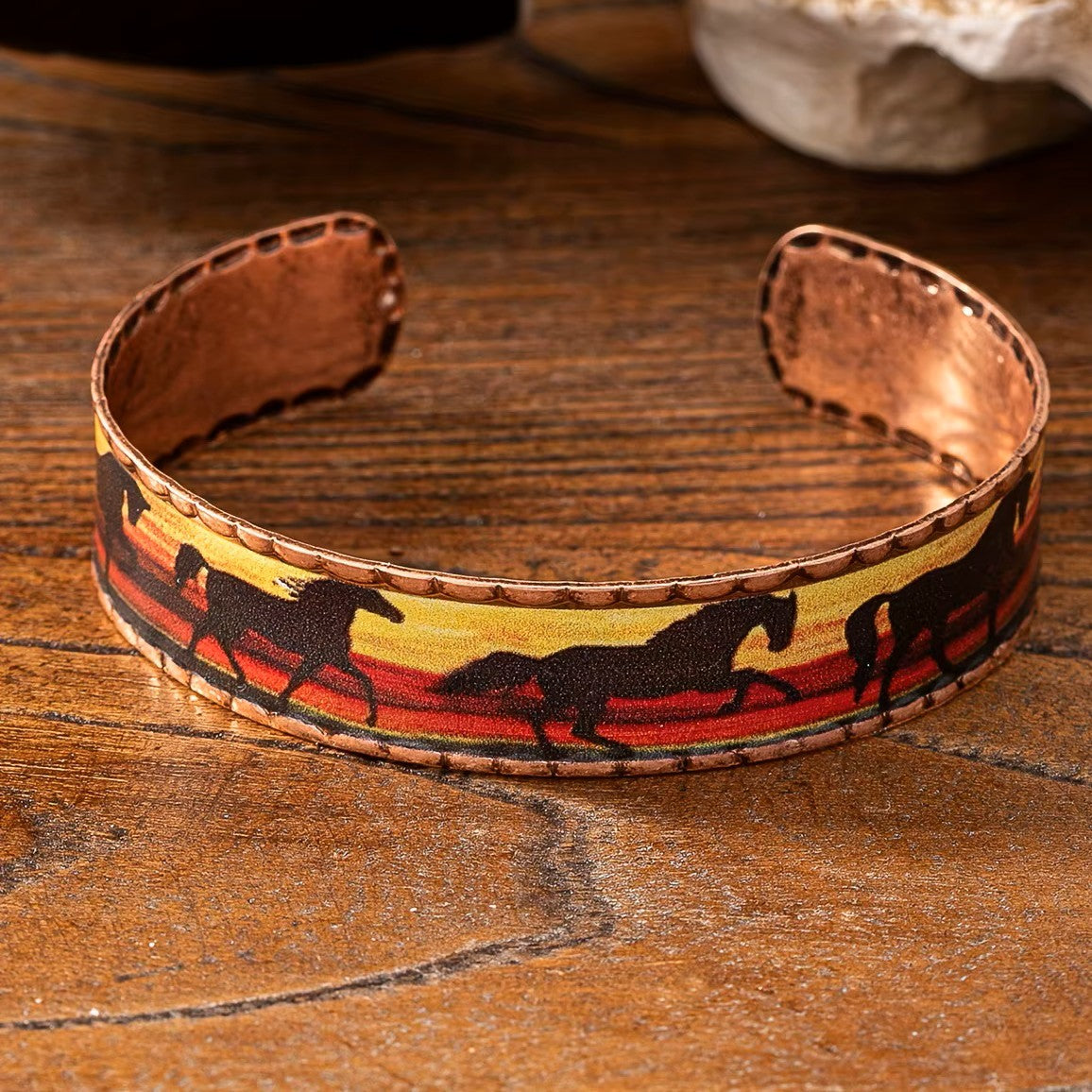 Western Sunset Copper Rustic Fashion Cuff Bracelet