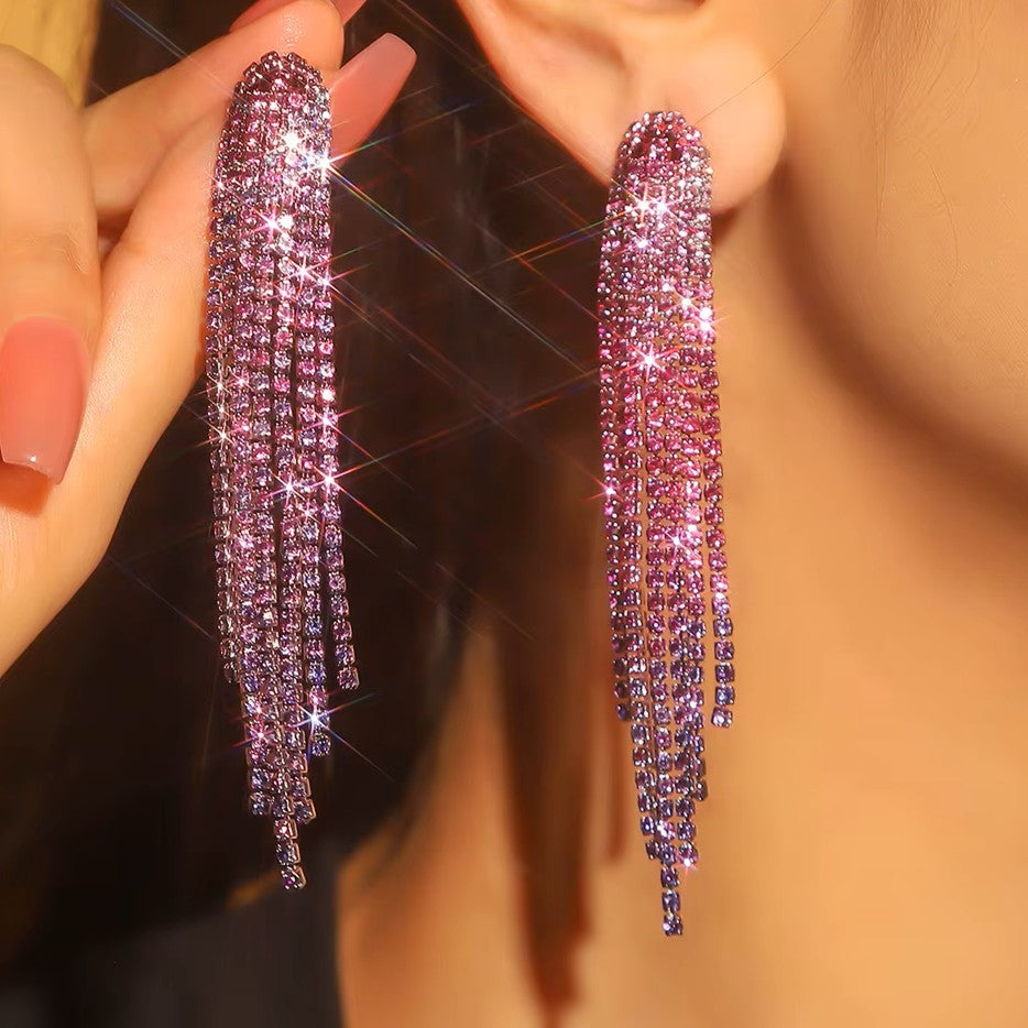 Colorful Rodeo Inspired Rhinestone Dangle Fashion Earrings