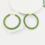 Lime Western Bling Hoop Fashion Earrings