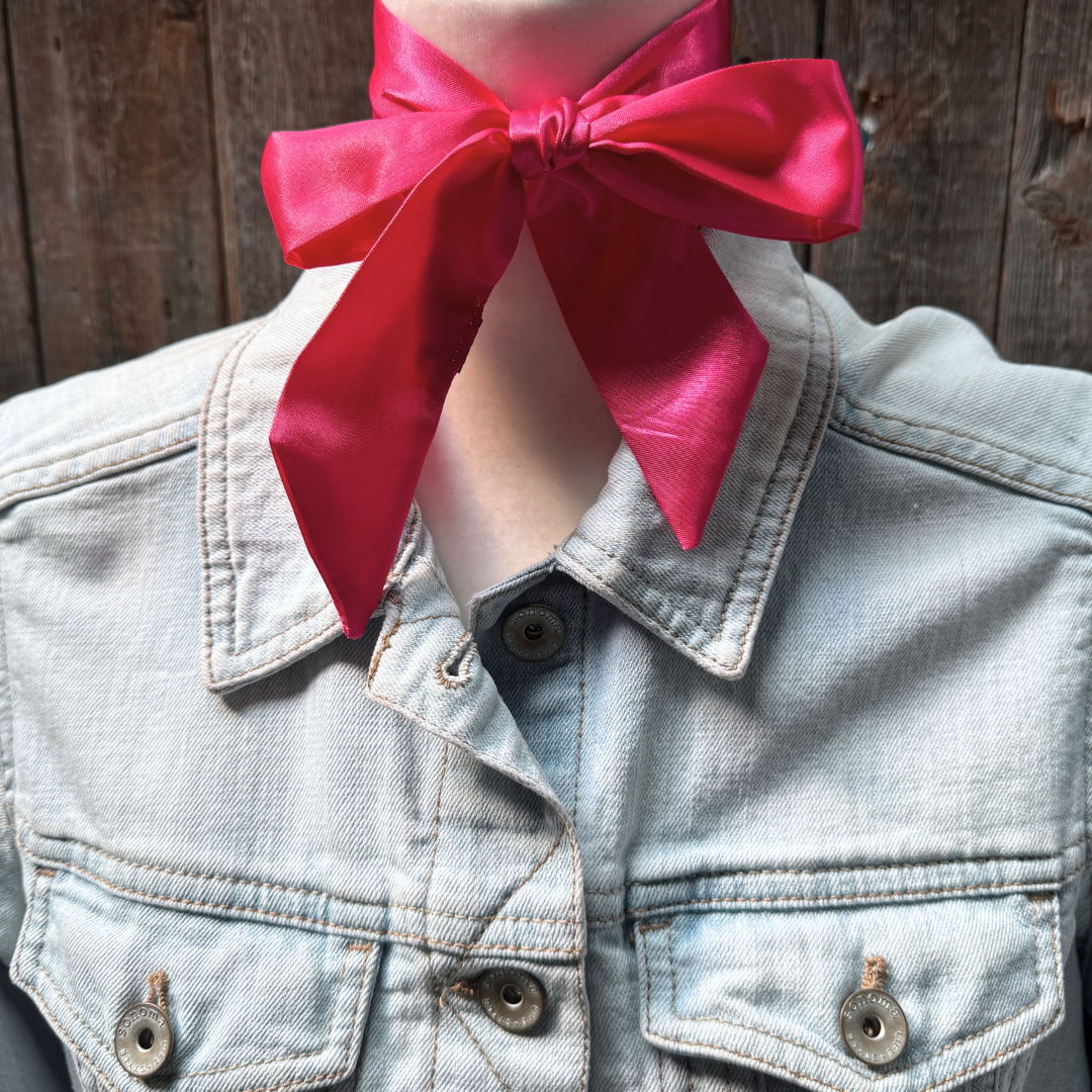 Hot Pink Western Skinny Mini Wild Rag Scarf | Cowgirl Necktie | Rodeo Drive