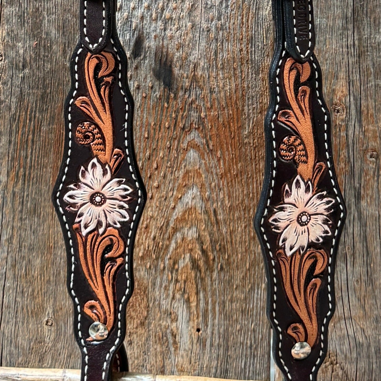 Triple Tone Floral One Ear Headstall / Bridle #24377