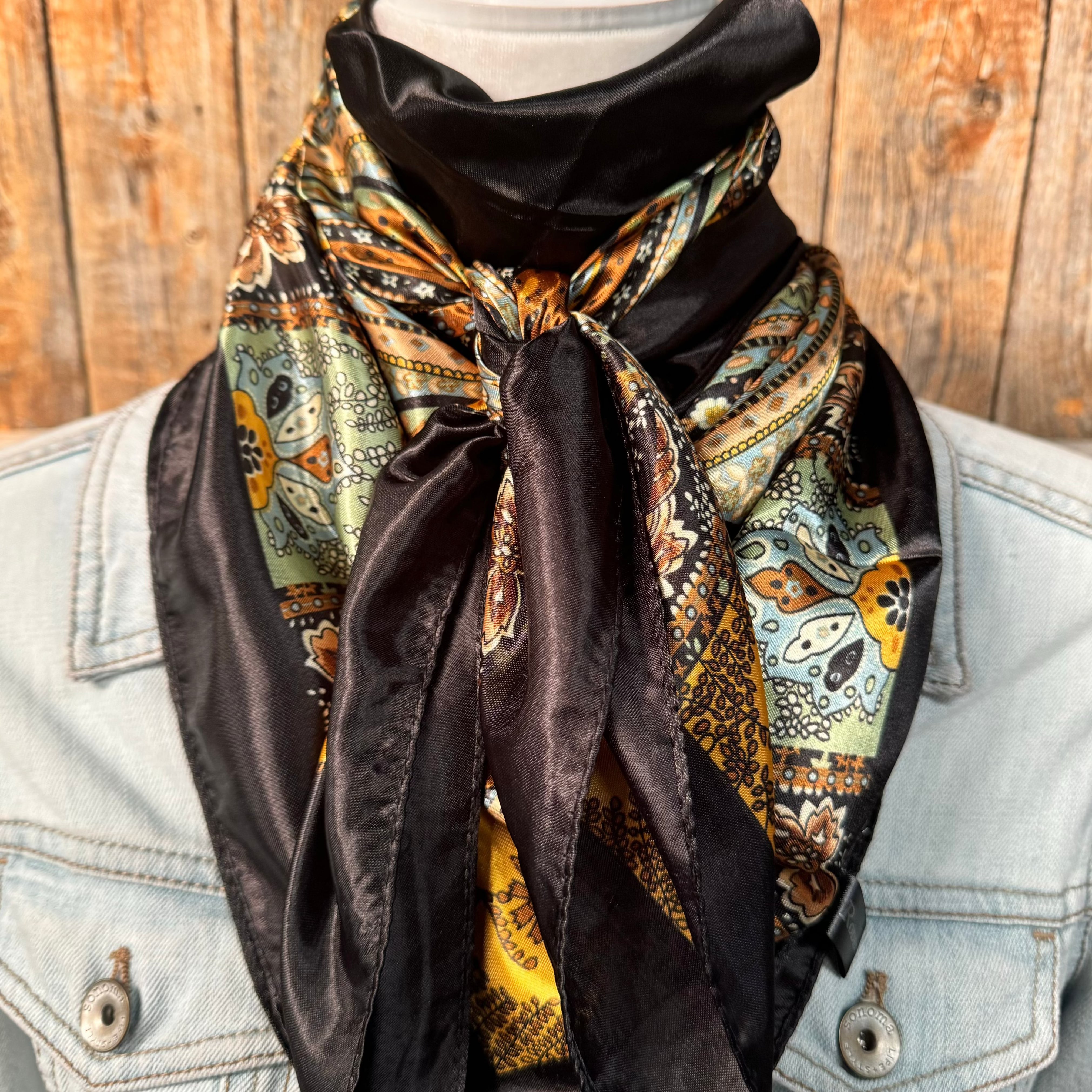 35X35" Golden Rod Paisley Wild Rag / Scarf WR3P