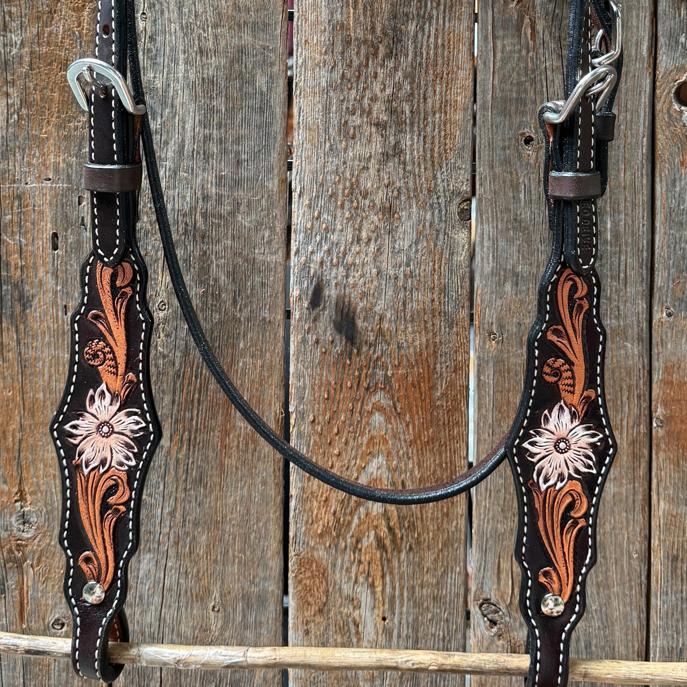 Triple Tone Floral Browband Headstall / Bridle #24376