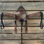 Hand Painted Floral Browband / One Ear Breastcollar Tack Set
