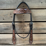 Hand Painted Floral Browband / One Ear Breastcollar Tack Set