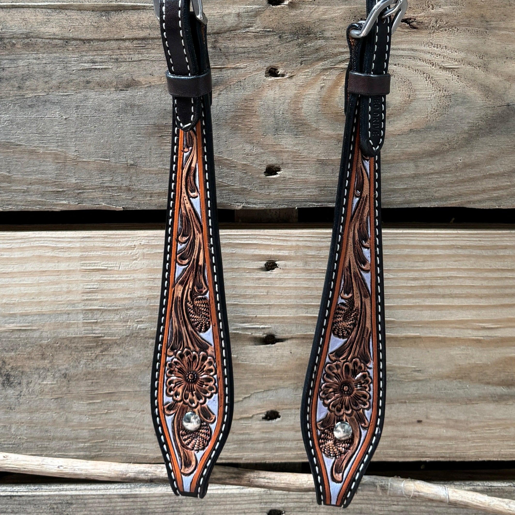 Hand Painted Floral One Ear Headstall / Bridle #24381