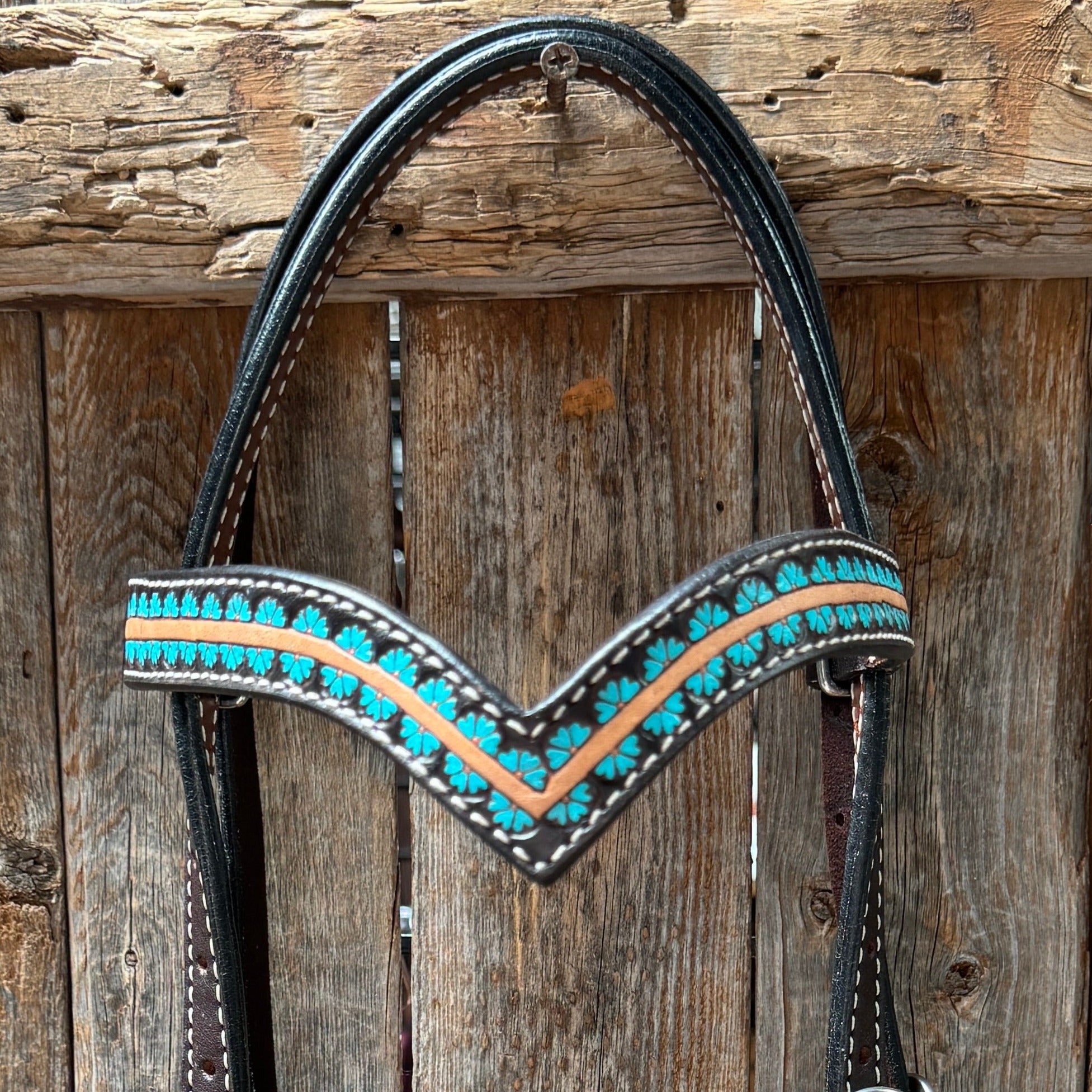 Multi Flower V Browband Headstall / Bridle #24378