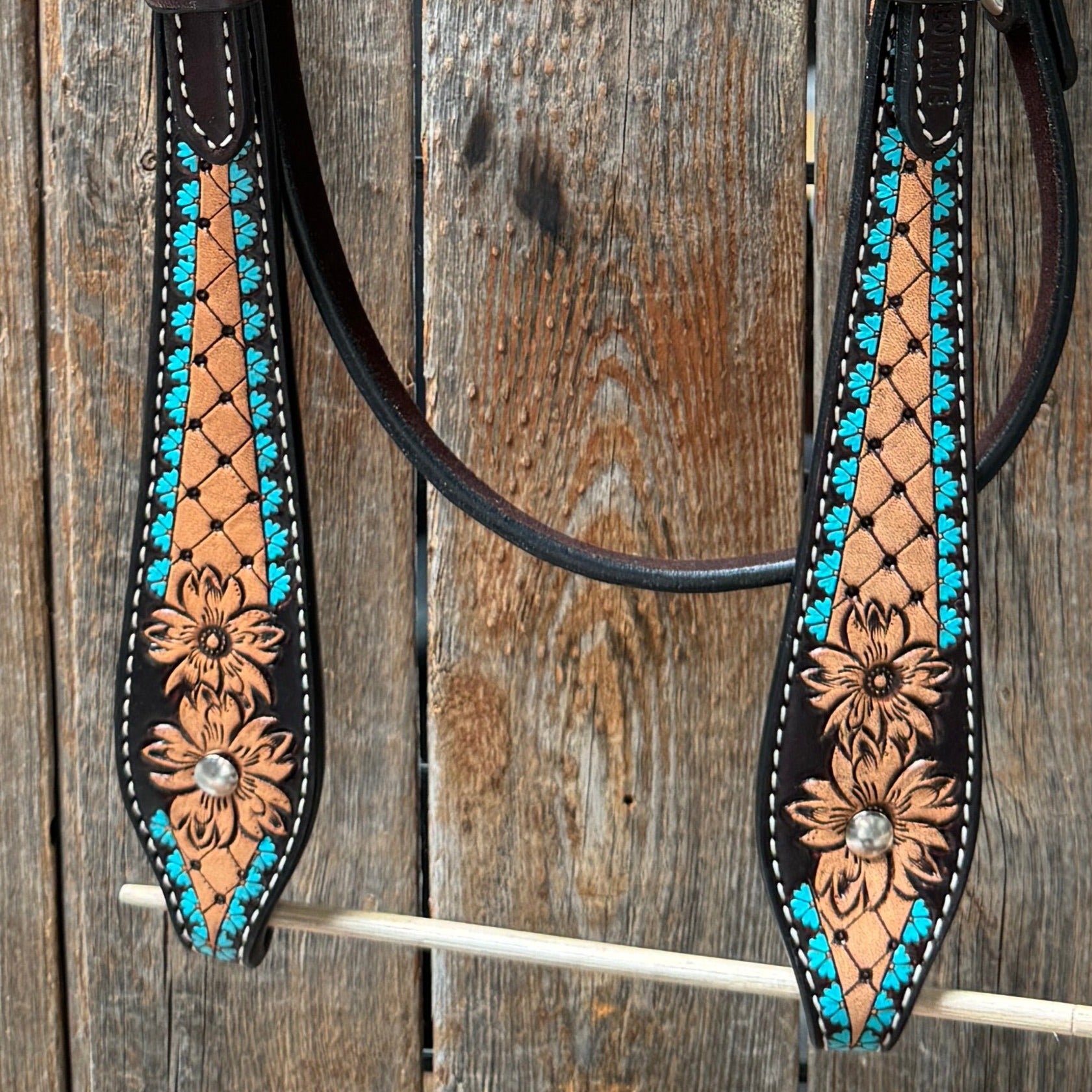 Multi Flower V Browband Headstall / Bridle #24378