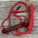 Mule Tape Halter -Leather Noseband - Large Roses