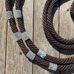 Brown Nylon Barrel Racing Reins with Rhinestones #BNR102
