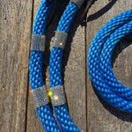 Blue Nylon Barrel Racing Reins with Rhinestones #BNR103