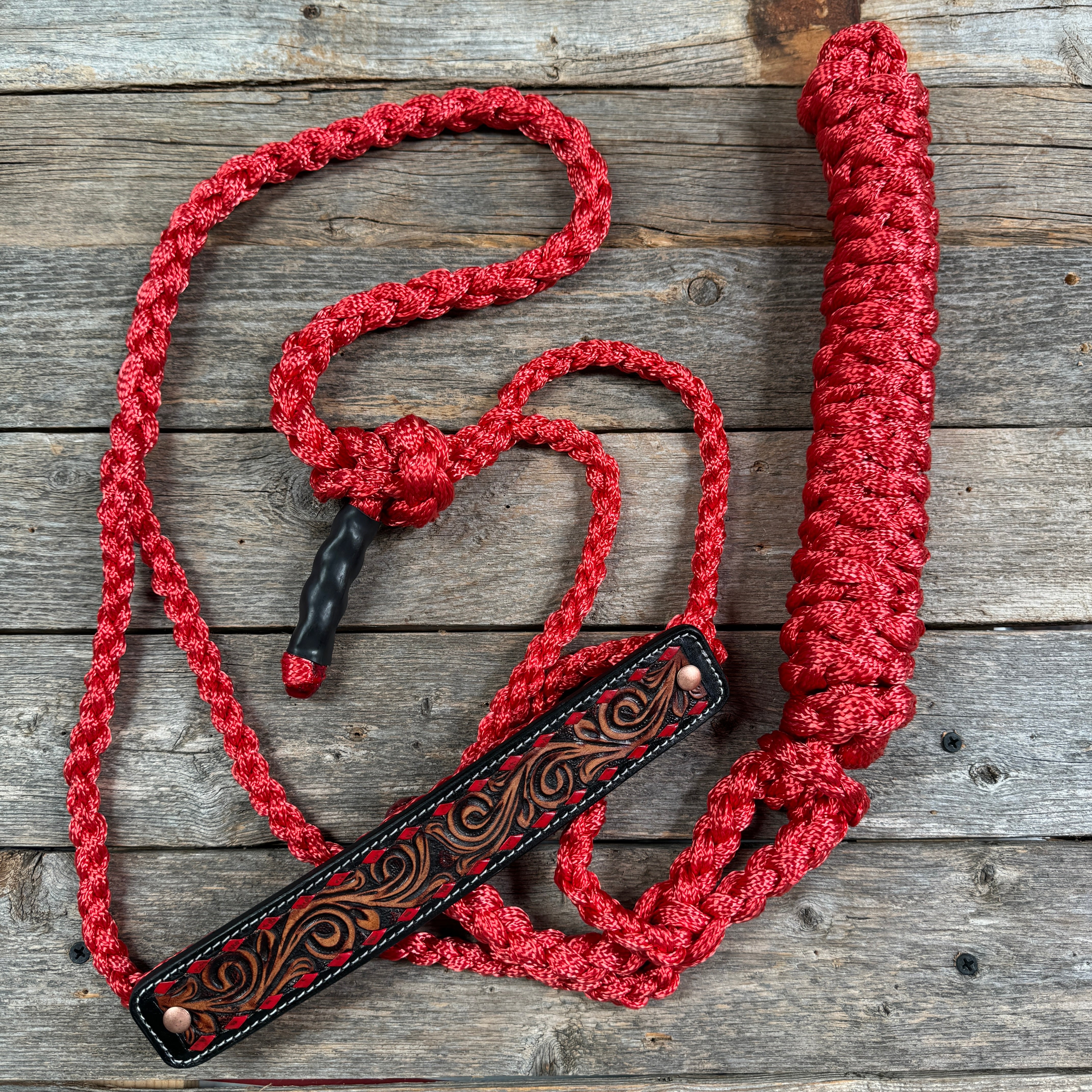 Mule Tape Halter - Leather Buckstitch Noseband - Copper Accents