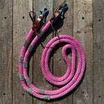 Pink Nylon Barrel Racing Reins with Rhinestones #BNR104