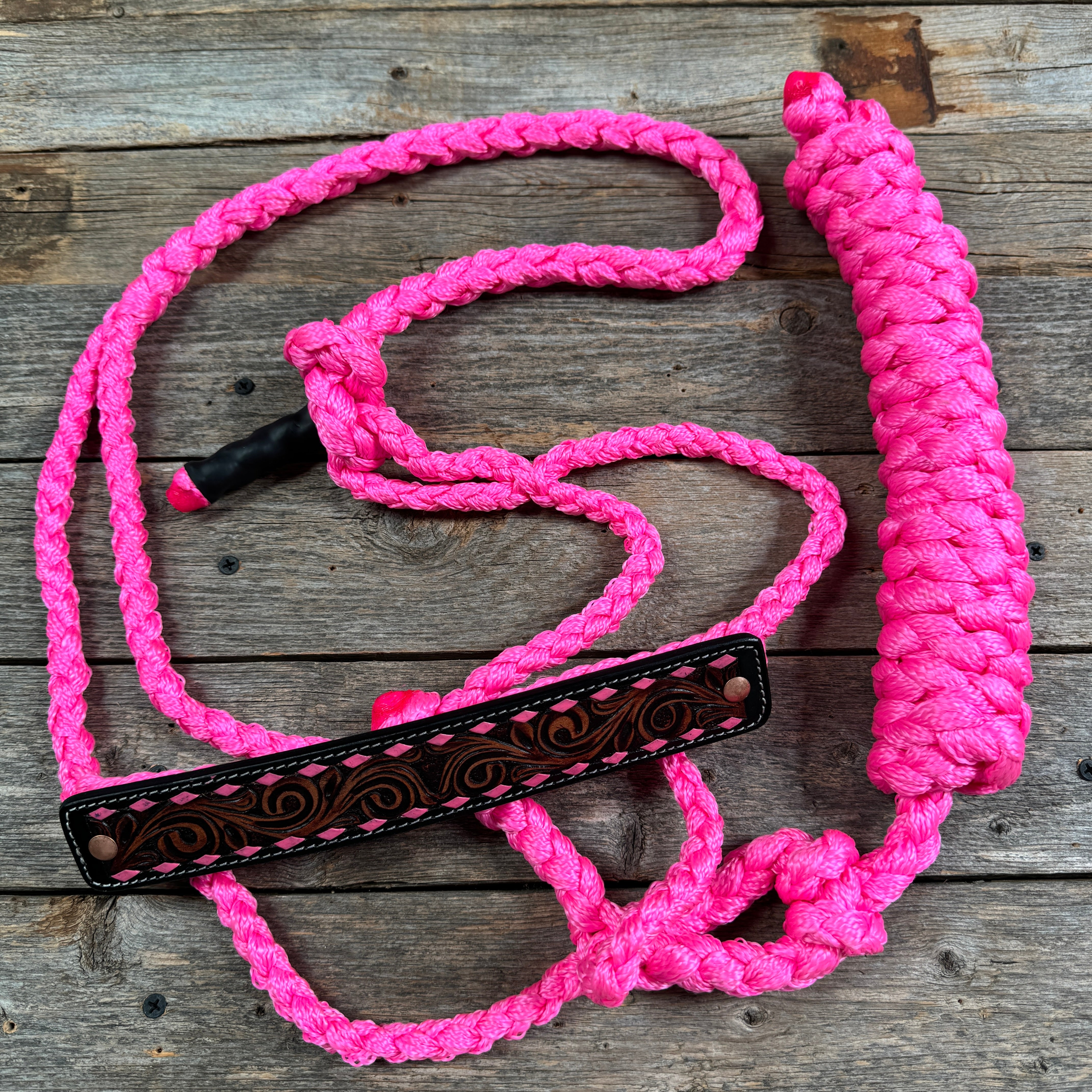 Mule Tape Halter - Leather Buckstitch Noseband - Copper Accents