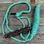 Mule Tape Halter - Leather Buckstitch Noseband - Copper Accents