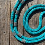 Teal Nylon Barrel Racing Reins with Rhinestones #BNR109