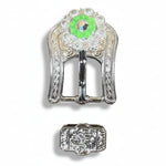 Bright Silver Neon Green - AB Crystal Conchos | Sizes 1"- 3" | Buckles | Saddle Set | Leather Rosettes | Slide