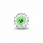 Bright Silver Neon Green - AB Crystal Conchos | Sizes 1"- 3" | Buckles | Saddle Set | Leather Rosettes | Slide