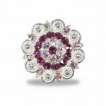 Bright Silver Fuchsia - AB Crystal Conchos | Sizes 1"- 3" | Buckles | Saddle Set | Leather Rosettes | Slide